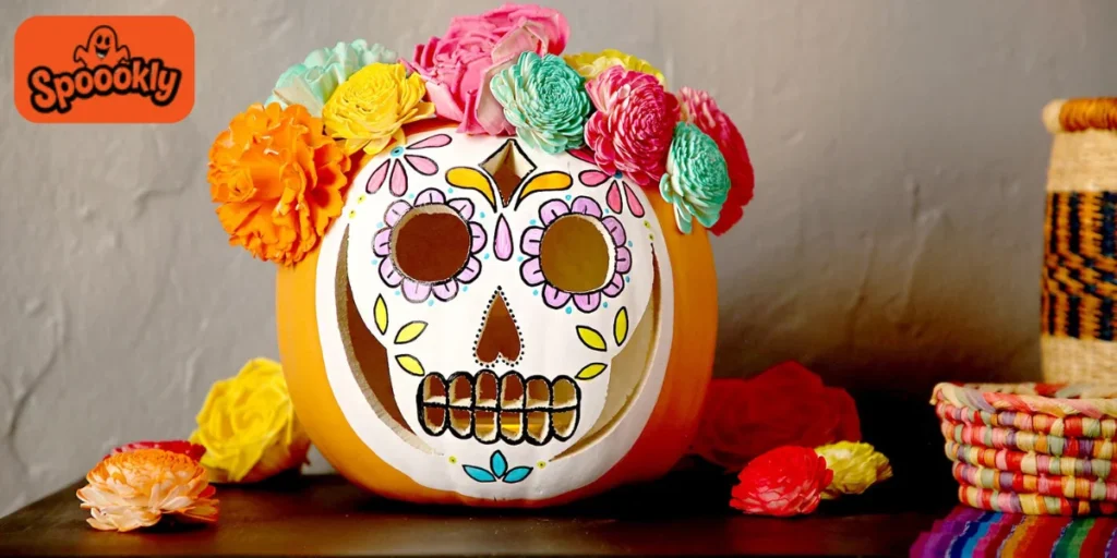 Day of the Dead Sugar Skull Pumpkin