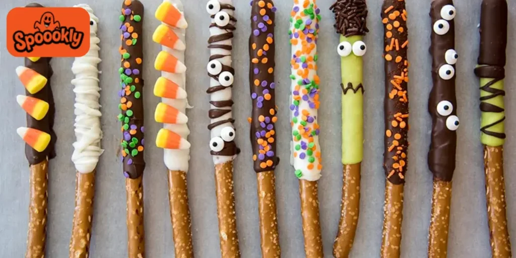 Halloween Chocolate-Covered Pretzels