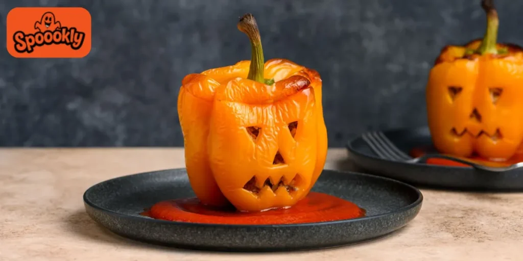 Jack-O’-Lantern Stuffed Peppers