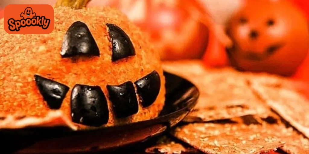 Jack-o’-Lantern Cheese Balls