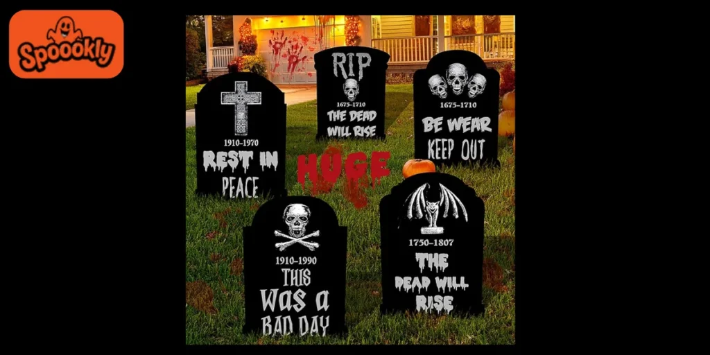 Making Funny Tombstones Stand Out in a Halloween Display