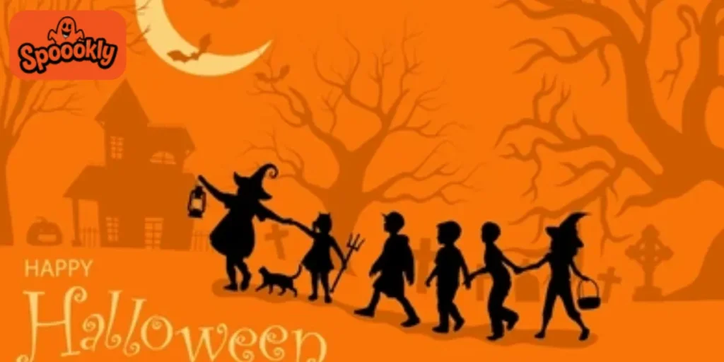 Trick-or-Treating Group Silhouette