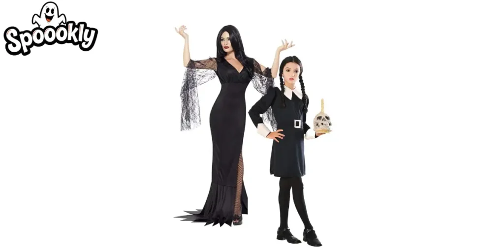 Morticia and Wednesday Addams