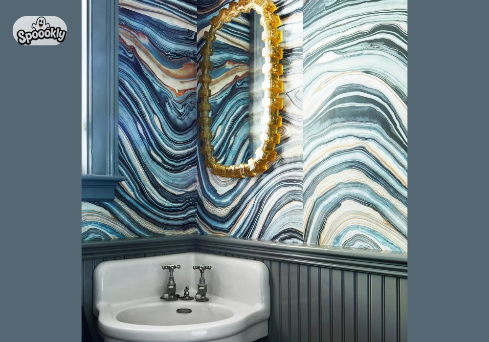 Abstract Pattern Bathroom Wallpaper Ideas