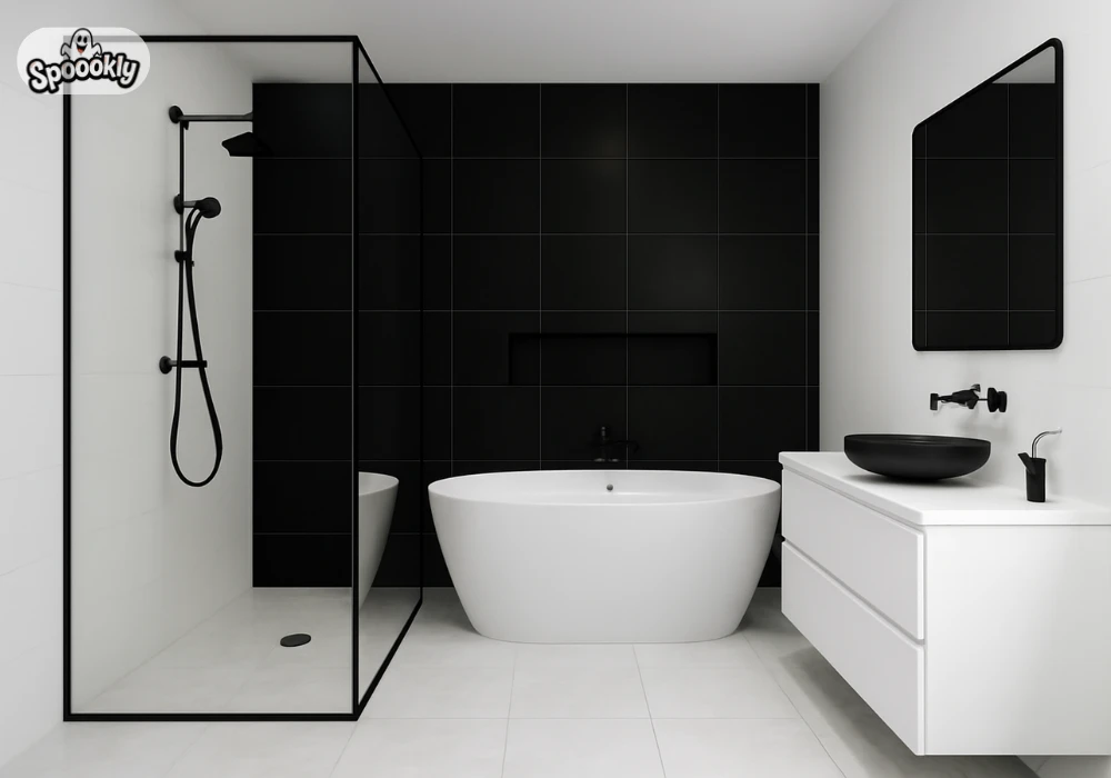 Black and White Bathroom Interior Theme