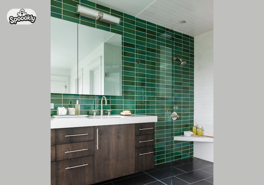 Brick Style Bathroom Accent Wall Ideas