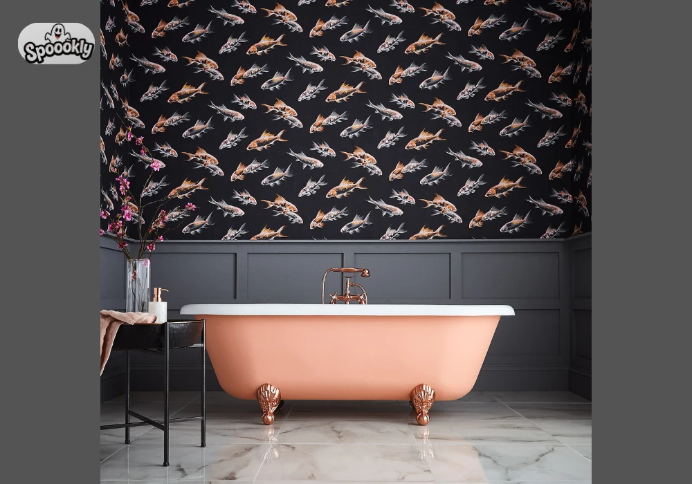 Half-Wall Bathroom Wallpaper Ideas