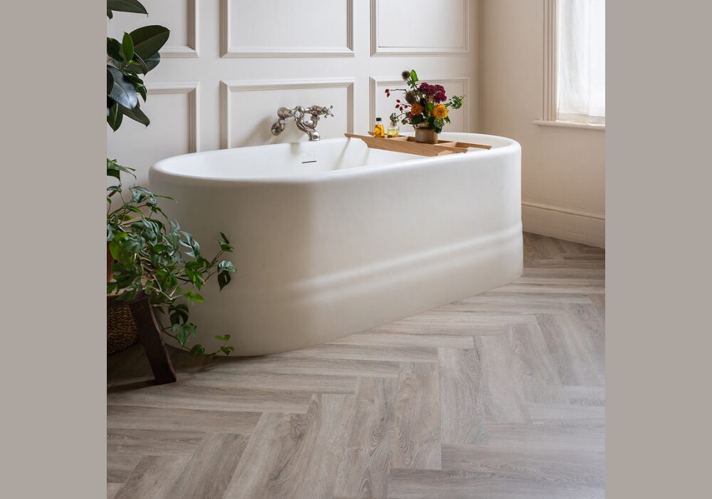 Herringbone Tile Pattern for Stylish Bathroom Floors