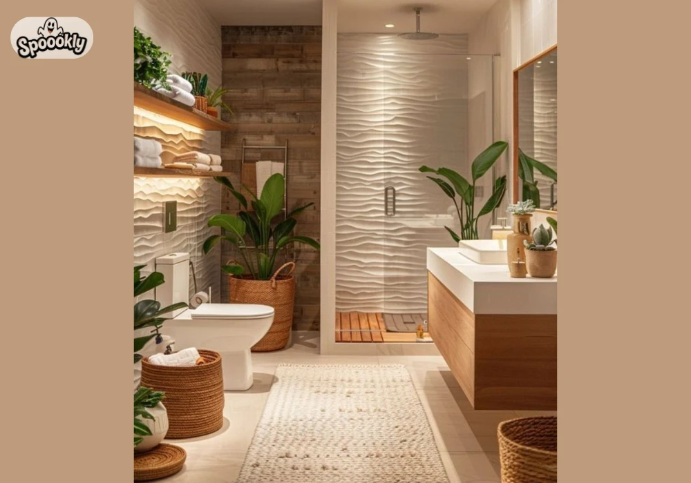 Natural Wood Bathroom Interior Style