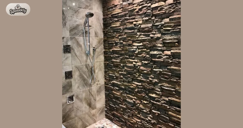 Stone Accent Wall Inside the Shower