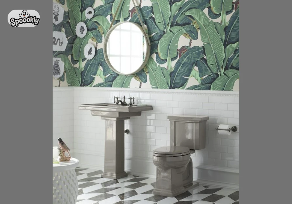 Tropical Leaf Bathroom Wallpaper Ideas