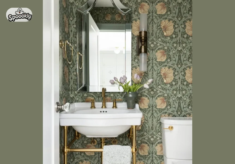Wallpaper Bathroom Accent Wall Ideas