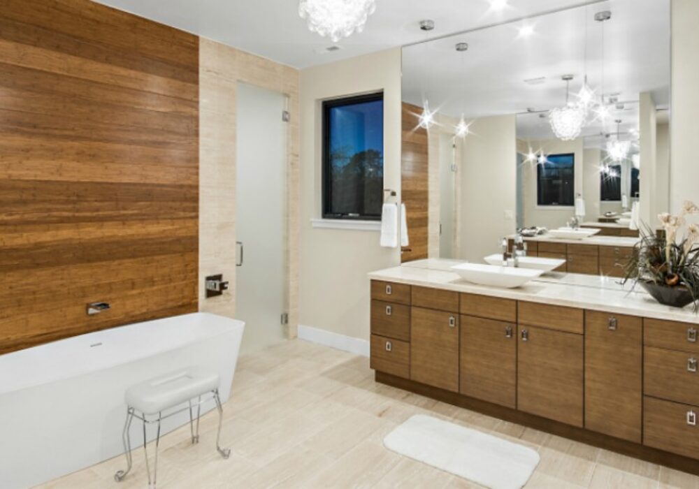 Wood Accent Bathroom Remodeling Design